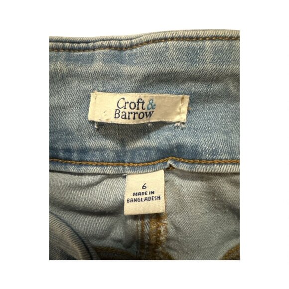 Womens Croft & Barrow Light Wash Denim Bermuda Shorts Size 6 Made In Bangladesh - Picture 4 of 6